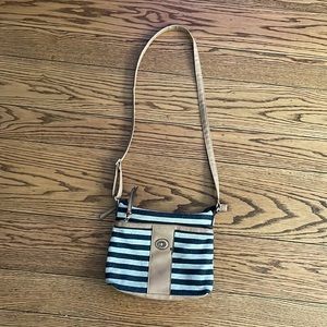 Blue and White Striped Purse